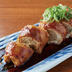 おすすめ！江戸千寿葱と鶏つくねの豚肉巻き