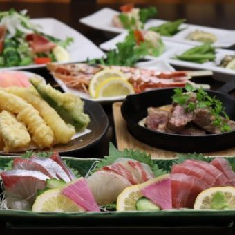 [Reservation required 2 days in advance] For those who want to eat seasonal fish and hearty meat! All-you-can-drink of 11 dishes included [Premium course]