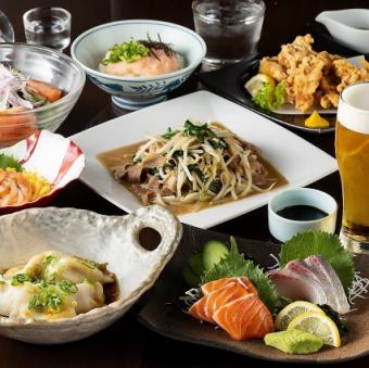 Includes 2 hours of all-you-can-drink! Enjoy our signature dishes such as shrimp dumplings and sashimi platter with the "Ishigura Standard Course"