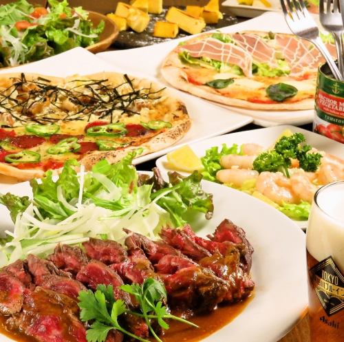[Very popular★] Hokkaido beef steak, shrimp mayo, etc. (7 dishes in total) 120 minutes all-you-can-drink from the barrel 7,000 → 6,000 yen