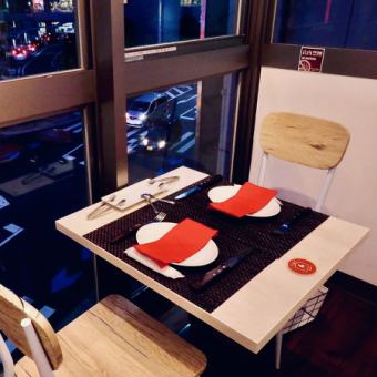 ★ Recommended for dates ★ It is a seat with a feeling of openness by the window! From ordinary dates to special dates such as birthdays and anniversaries ♪ We will help you celebrate with a dessert plate with a message! Reservation Please tell us sometimes ♪