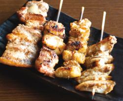 5 kinds of yakitori (sauce/salt)