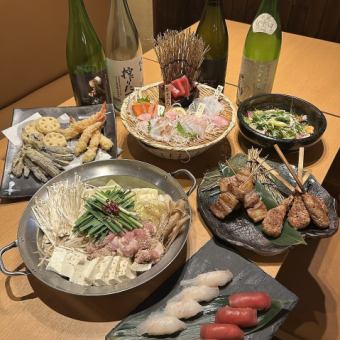 豪華刺身５点盛りと寿司握り5000円コース