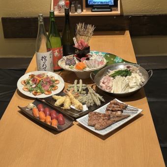 豪華刺身５点盛りと寿司握り5000円コース