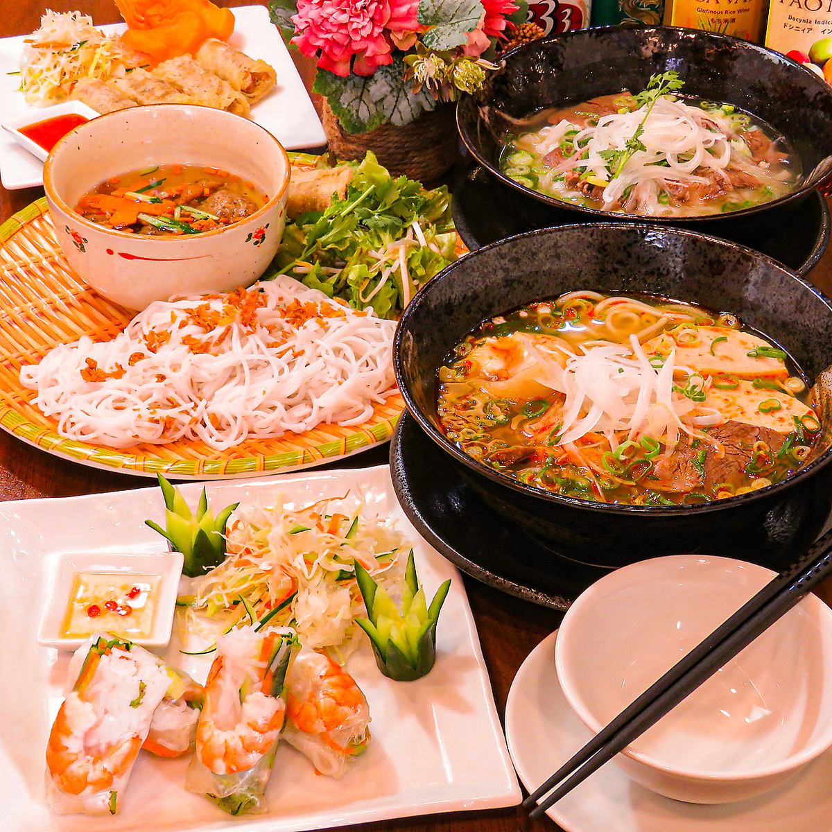 번화가에서 한층 더 존재감을 발하는 본격 베트남 요리 전문점 ◆호화 VIP룸 가라오케 완비!
