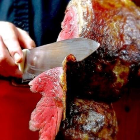Churrasco is slowly cooked on a special grill and then cut right in front of you.