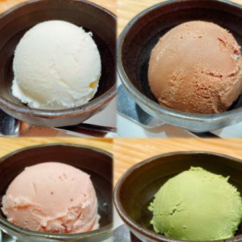 Ice cream [vanilla, strawberry, chocolate, matcha]