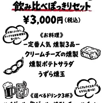 口味比較套裝，固定價格3000日圓。