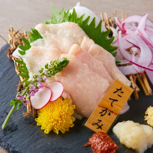 Cherry meat white sashimi