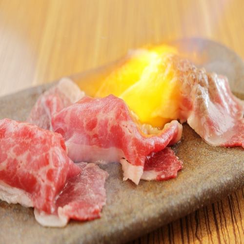 Cheers at a private meat bar just 5 minutes away in Umeda!