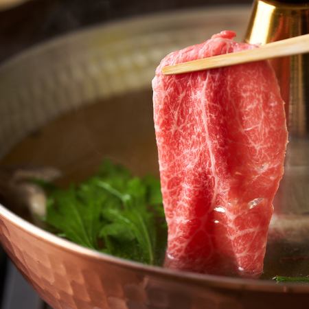 【黒毛和牛しゃぶしゃぶコース】2.5時間黒毛和牛しゃぶしゃぶなど豪華8品付6000円[個室 宴会]