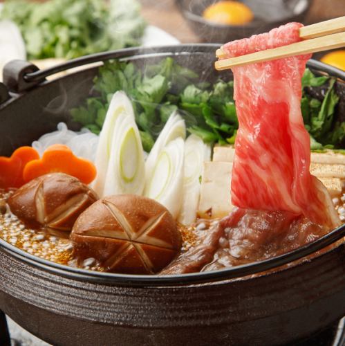 12月12日~ <2小时无限畅饮 x 8道菜 x 附生啤> 包间内提供博多名产芝麻鲭鱼等【黑毛和牛寿喜烧套餐】