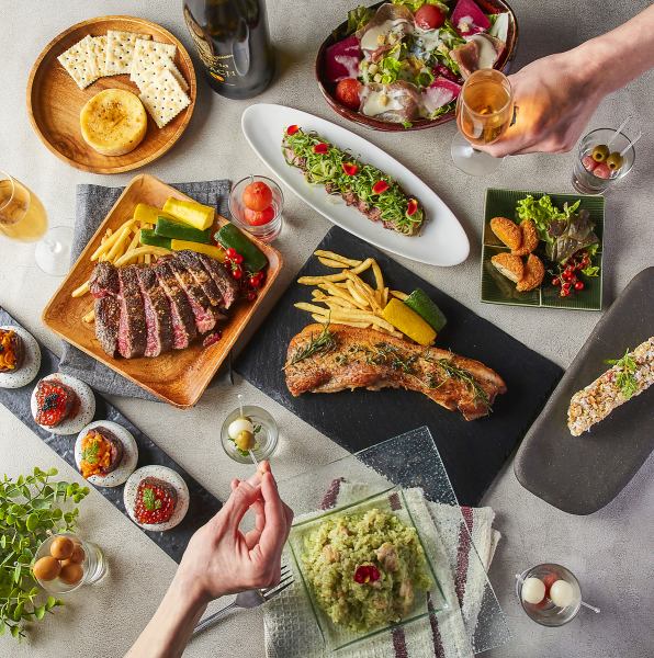 [Umeda private room meat bar!!] Course with all-you-can-drink 2,500 yen to 5,500 yen! Exquisite meat dishes and a night view private room for banquets, year-end parties, and welcome and farewell parties
