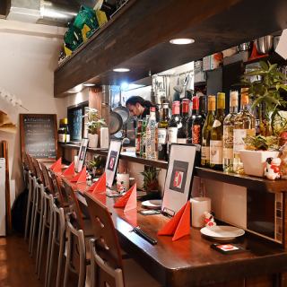 Enjoy your meal while watching the staff prepare the food.