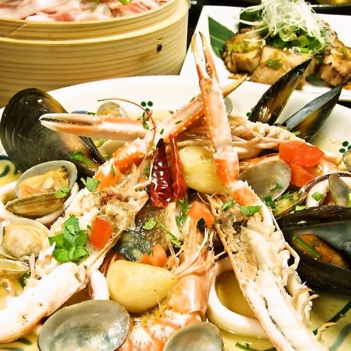 [含2.5小时无限畅饮]海鲜水帕扎和肉类“新威尼斯套餐”10道菜7,500→6,500日元