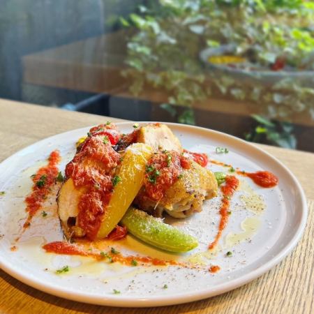 【平日限定】カジュアルディナー　博多地鶏のロースト　大皿盛りプラン　乾杯１ドリンク付き