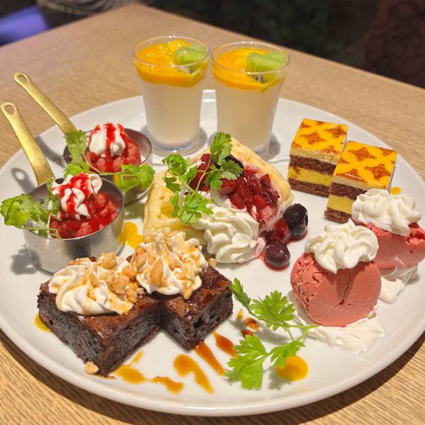 [Ladies' Lunch] 3 hours all-you-can-drink plan with free cafe until 5pm and 6 kinds of desserts