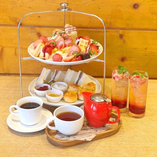 【期間限定】乾杯モクテル付き　ストロベリーアフタヌーンティーセット〈2.5時間ティーフリー〉