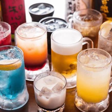 1名様からOK!90分【生ビール付き小満足飲み放題】お一人様1800円(税込)