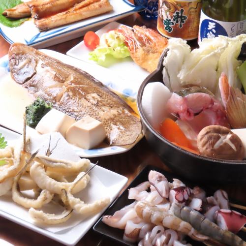 Seafood dishes go perfectly with sake!