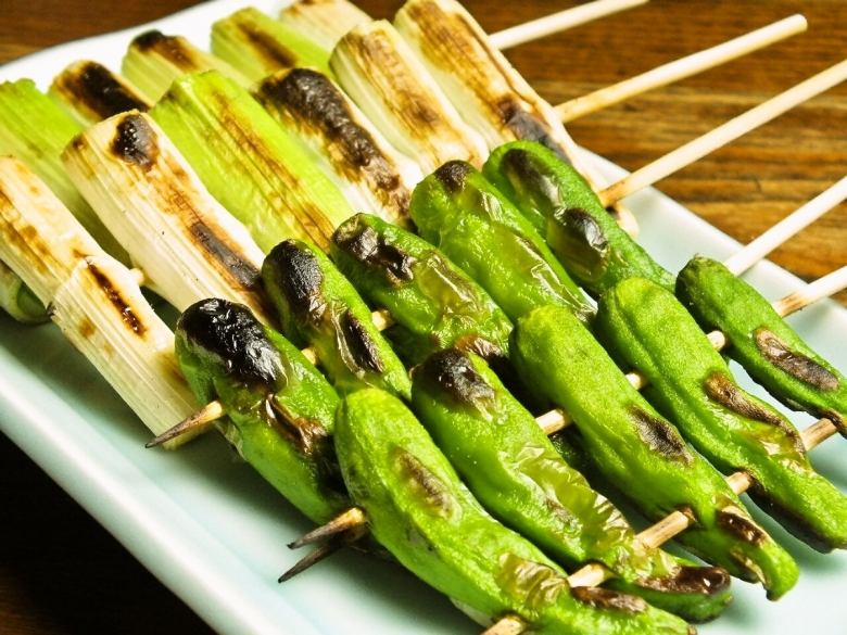 2 grilled green onions