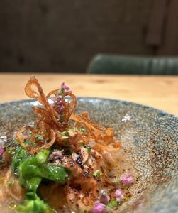 Lotus root bun with seaweed paste
