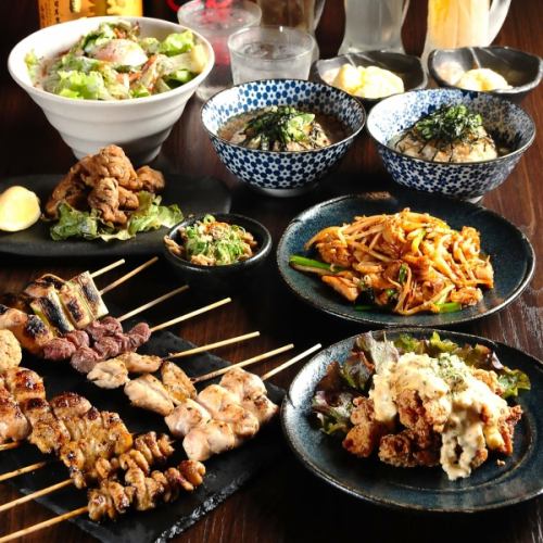 【120分飲み放題付】こだわりの焼鳥盛り合わせ10種とチキン南蛮を含む全8種★4480円（税込）