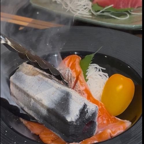 衝撃!!宮城サーモンの炭たたき