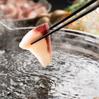 豪華絢爛◎鰤のしゃぶしゃぶ赤エビ付きコース5000円全6品 生ビール本格焼酎地酒5種放題2H→3H