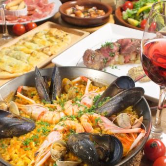 [Very popular☆ 90 minutes of all-you-can-drink from 7 dishes] Course where you can enjoy special paella and coca 6,000 yen