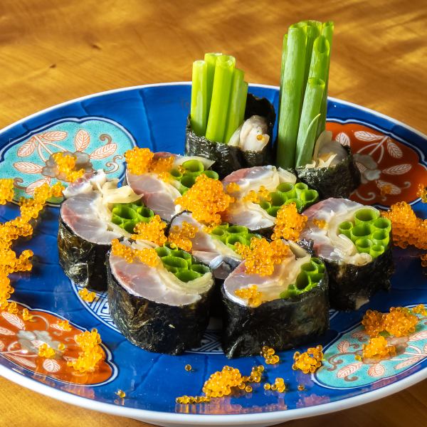 〆鯵のガリ巻