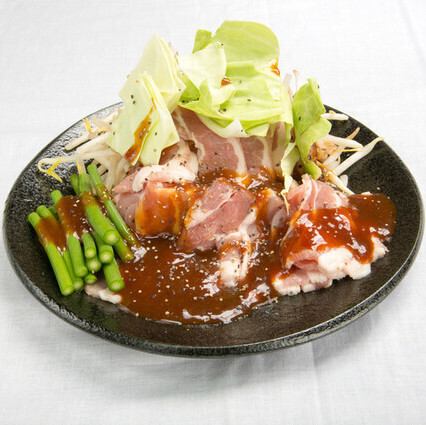 豚バラとニンニクの芽