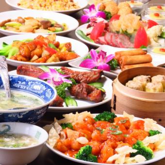 蝦、蟹、扇貝等海鮮豐富的正宗中式套餐 3,300日圓套餐