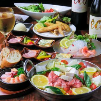 【여름에 딱 ★】 120 분 음료 뷔페 포함! 토마토 레몬 냄비 코스 전 8 품 4,980 엔 ♪