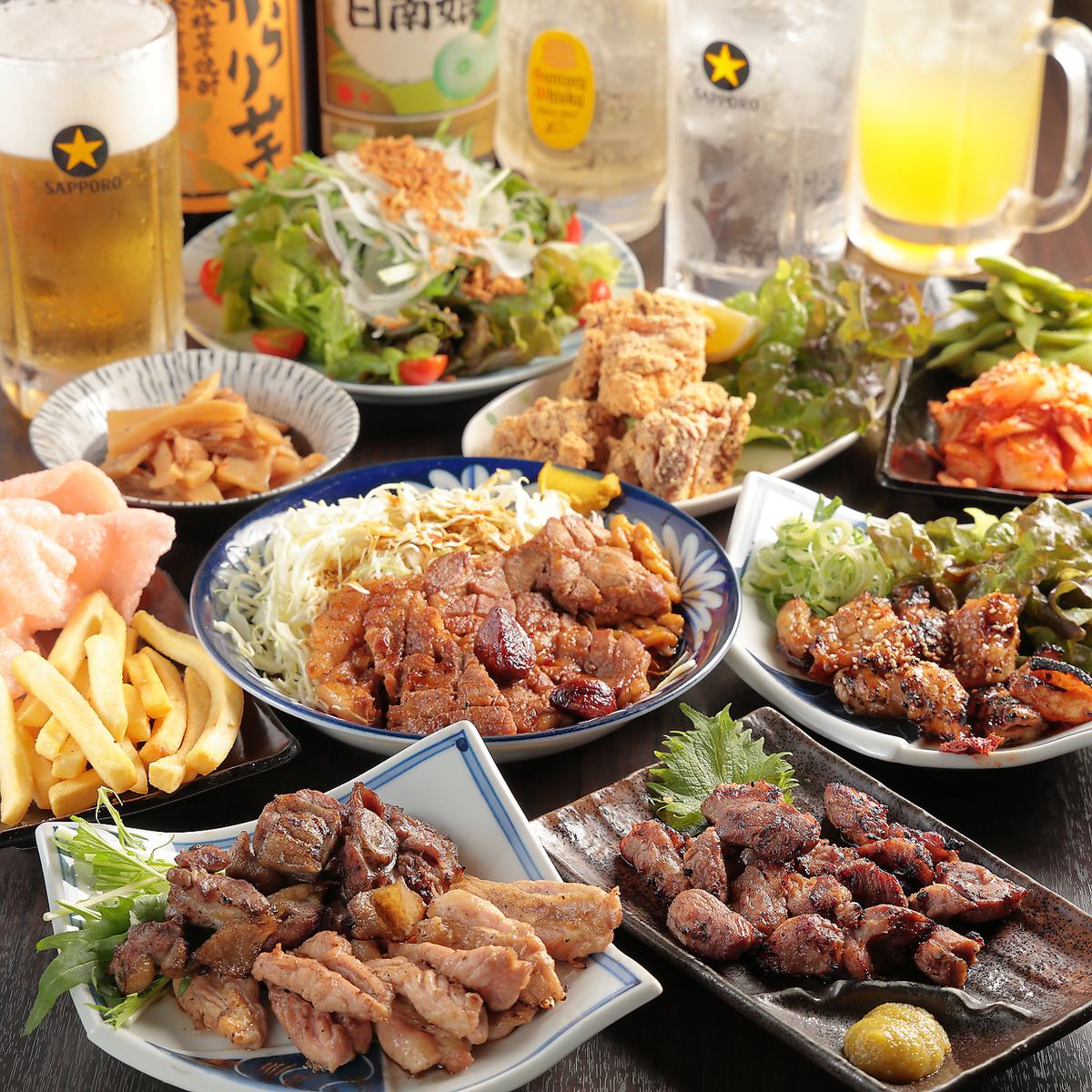 お酒と楽しむホルモン焼き！お得なコースや飲み放題もご用意！