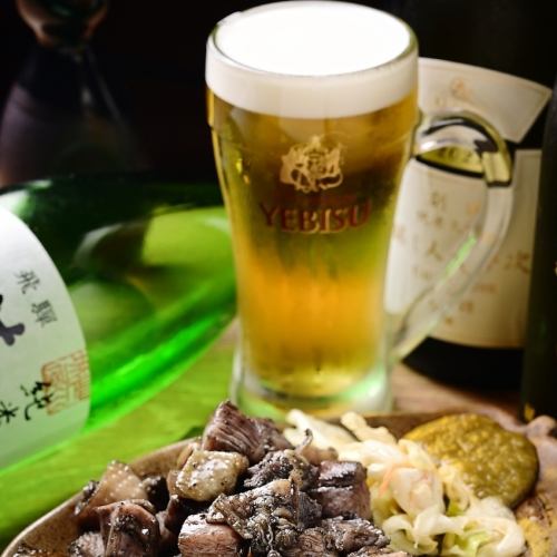 当店の飲み放題はエビス生中も飲み放題♪