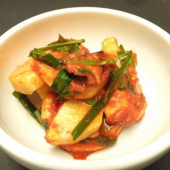 Homemade yam kimchi