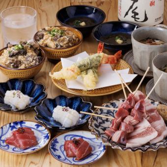 【当日OK◎お任せコース】刺身・焼鳥・揚げ物・炭火親子丼など≪全5品≫3,000円(税込)