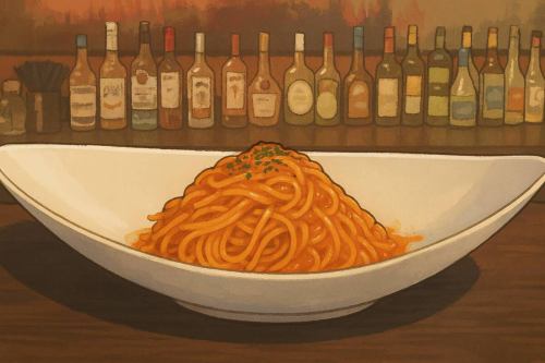 蟹トマトクリームパスタ