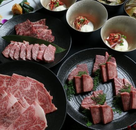 雅(みやび)コース☆ユッケ、特撰塩焼肉、特撰赤身肉、ハラミなど全8品