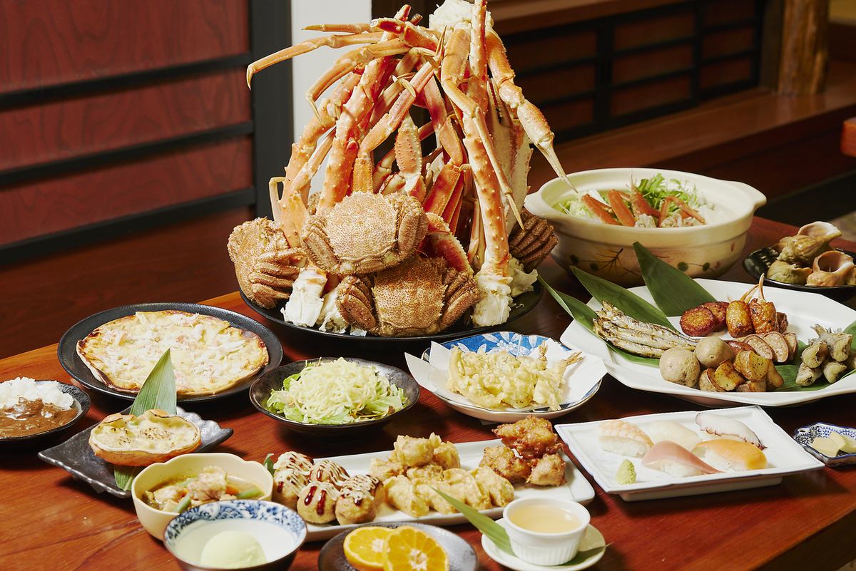 Crab, crab sukiyaki and other dishes <All-you-can-eat> ★ Excellent access in the middle of Dotonbori!!