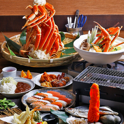 Hozenji live snow crab course [live snow crab shabu-shabu, live snow crab sashimi, live snow crab grill, etc.] 9 dishes total 19,800 yen course ★