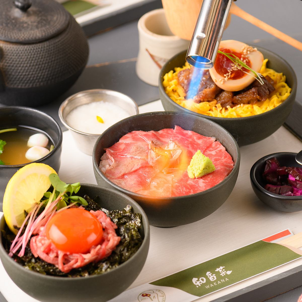 Enjoy a luxurious lunch featuring A5 rank Japanese black beef.