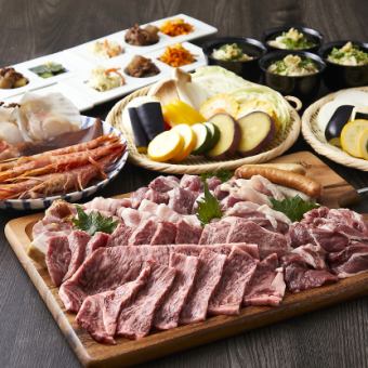 松コース2時間飲み放題 ◆サロマ和牛、薩摩茶美豚、備中高原鶏など豪華肉料理5品