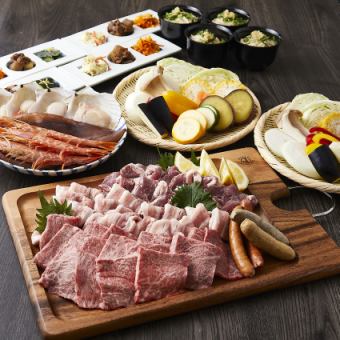【17時までご来店割】竹コース2時間飲み放題 ◆サロマ和牛、薩摩茶美豚など当店目玉の肉料理5品