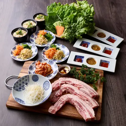 (26年4月～)薩摩茶美豚の【サムギョプサル】BBQコース（飲み放題付き）