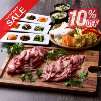 【15時～17時限定】新鮮で柔らかい【ラム】BBQコース（生ビール8種飲み放題付）5,800円→5,220円