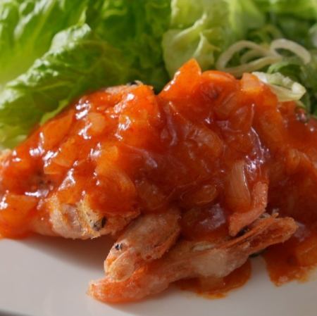 甘エビのエビチリ風