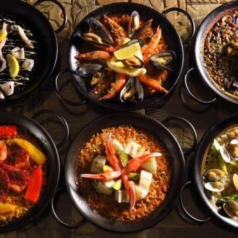 [Enjoy authentic Spanish cuisine at your leisure] Refrain course with 12 dishes, including paella and lamb dishes