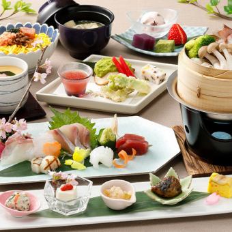 [Private room] Lunch Hana Kaiseki course 6,000 yen, 8 dishes (tax and service charge included)